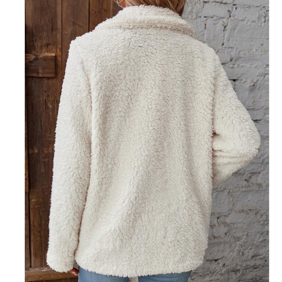 Cozy Leopard Print Teddy Wide Collar Jacket Coat - Picture 5 of 5